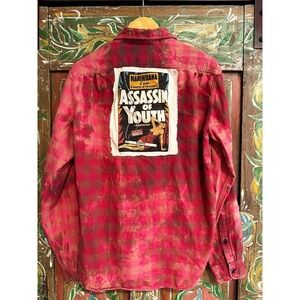 Distressed/ Reworked Flannel| Boho heritage| Romantic Folk Art Fashion| Large